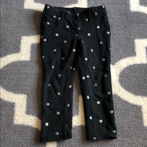 Silver polka dot black pants